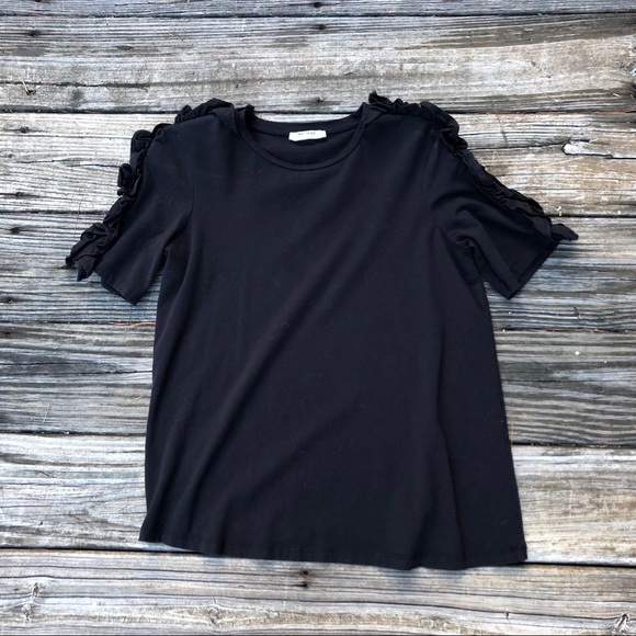 Zara Black Ruffle Top - Picture 5 of 8